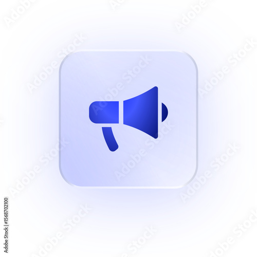 Glassmorphism Icon Megaphone Announcement Icon Announcement Icon Soft Shadow Glassmorphic Speaker Icon Broadcast Icon Loudspeaker Icon Marketing Icon Promo Icon Alert Icon Communication Icon