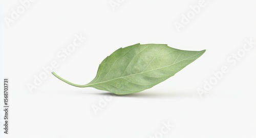 Single green leaf isolated on white background. (3)