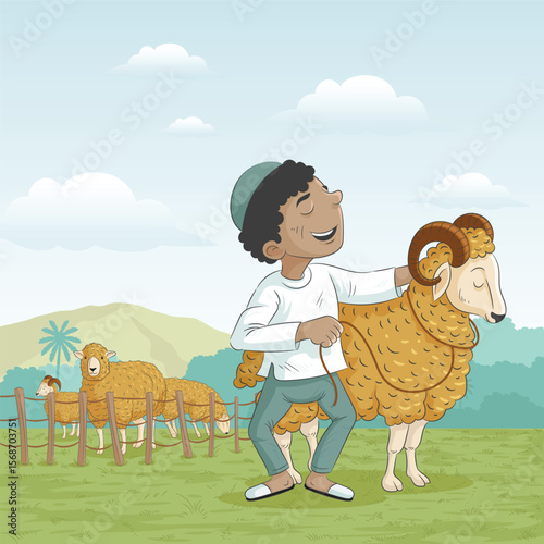 Preparing Sheep for Eid Sacrifice