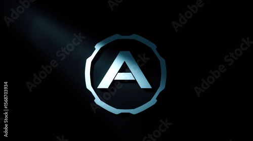 Illuminated letter A geometric logo art