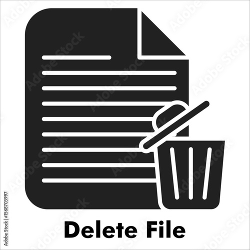 Delete File Icon - Glyph Style
