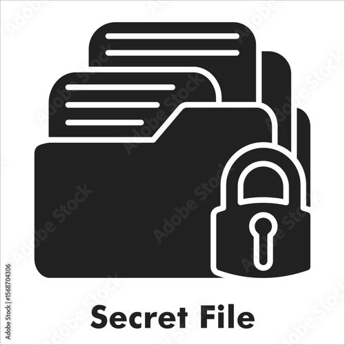 Secret File Icon - Glyph Style