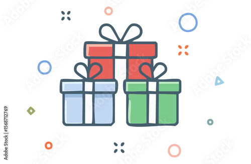 誕生日やクリスマス、記念日に使えるプレゼントイラスト