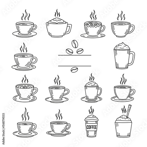 doodle icon illustration of coffee variant 