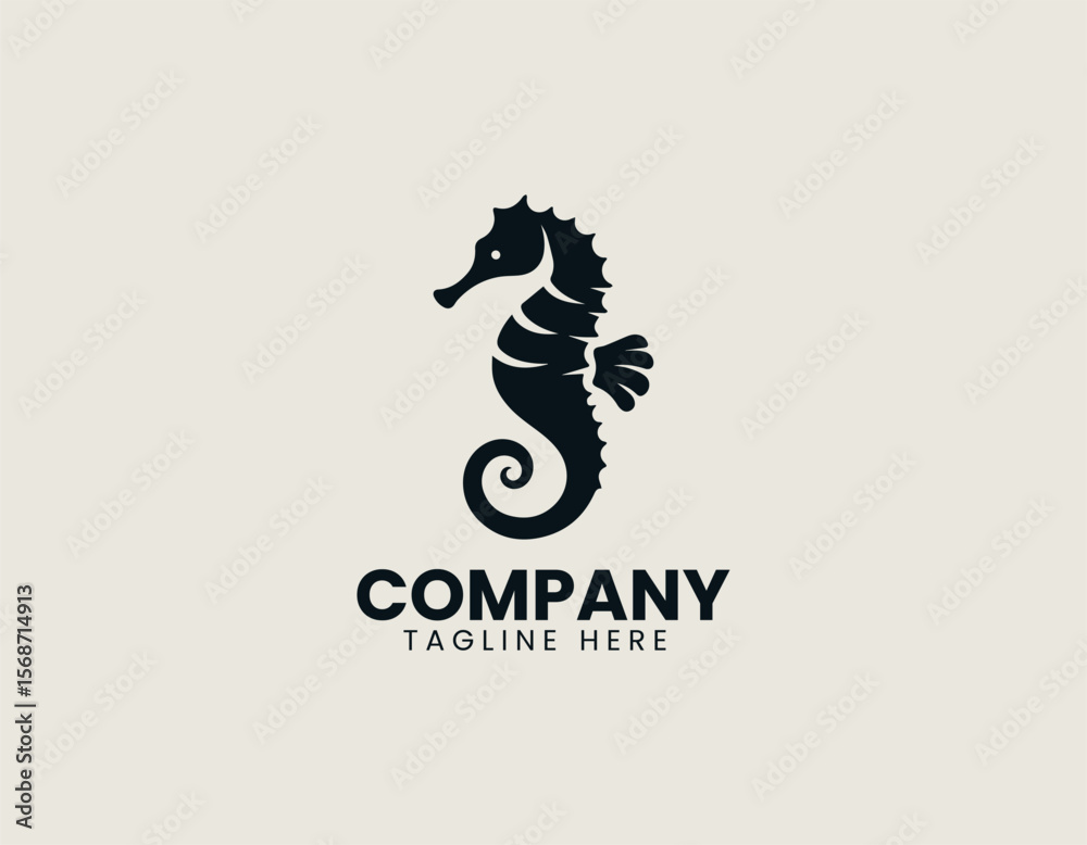 Obraz premium Majestic Sea Dragon Aquatic Creature Mythical Ocean Guardian Vector Logo Design