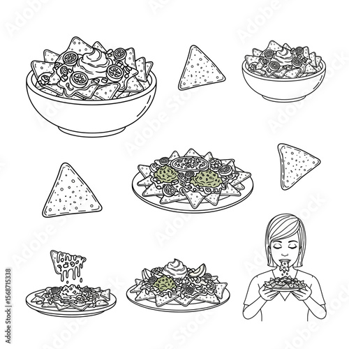 doodle icon illustration of nachos 