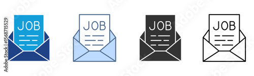 Job Offer Icon Set Multiple Style Collection