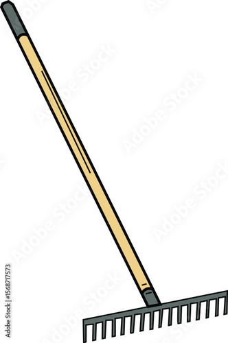 The Illustration of farming tools : rake