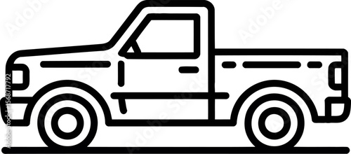 Isolated pickup truck illustration vector design vehicle transport automotive industry icon drawing line art