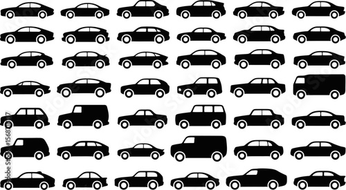 Black car silhouettes vector seamless pattern background for automotive industry design 100 char