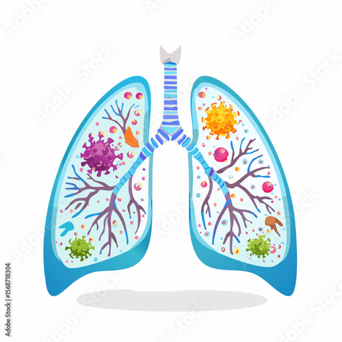 Human Lungs Anatomy Respiratory System Illustration