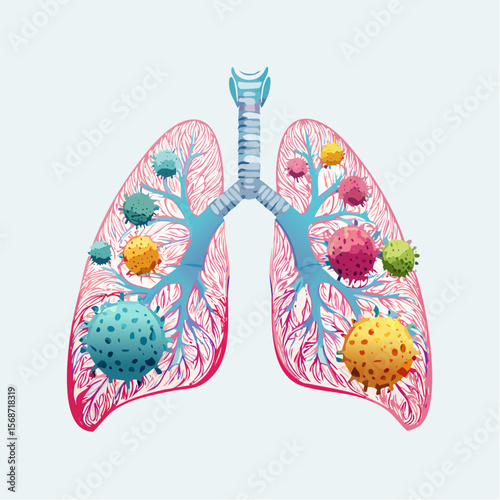Infographic Respiratory System and Viral Infection