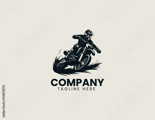 Fearless Dirt Bike Rider High-Flying Off-Road Thrill Sport Vector Logo