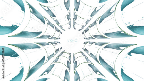Abstract void tunnel background with futuristic design and glowing light effects for wallpaper design