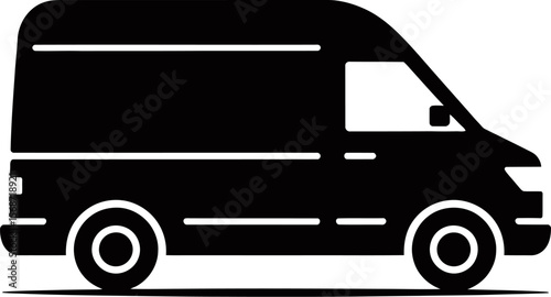 Find black delivery van vector image for logistics and transportation solutions online now vector art