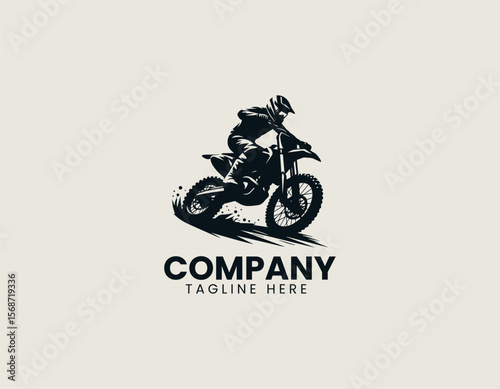 Fearless Dirt Bike Rider High-Flying Off-Road Thrill Sport Vector Logo