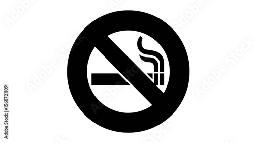 An iconic no smoking emblem showcases prohibition, designed for use in public health campaigns or signage and awareness projects.