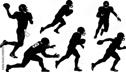 American football player silhouette vector illustration for sports design and athletic concepts one hundred