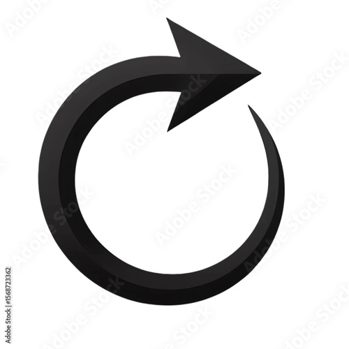 circular arrow icon with a subtle gradient and white outline. Black, arrow, upward, growth, development.