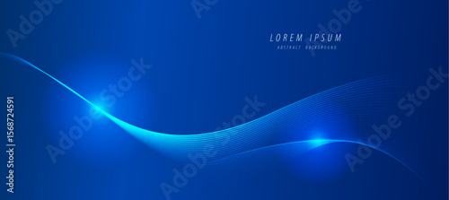 Digital tech-themed abstract background with glowing blue elements and dynamic grid wave lines. Best for innovation, networking, or IT content.
