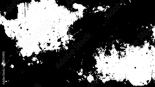 High-Contrast Grunge Splatter Texture with Distressed Ink Border