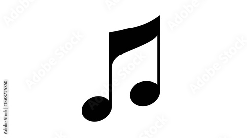 Graceful musical note design, a simple yet elegant symbol, perfect for music projects and creative endeavors using musical elements.