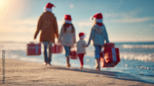 Family christmas beach vacation