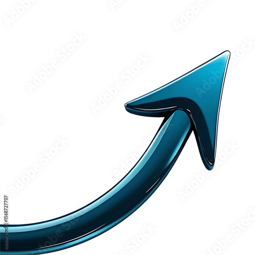 circular arrow icon with a subtle gradient and white outline. arrow, upward, growth, development.