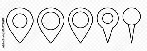 Location pin icons. Map pointers. Map markers. travel destination, address pin marker. navigation sign. Gps location sign. Point of map. Vector illustration.