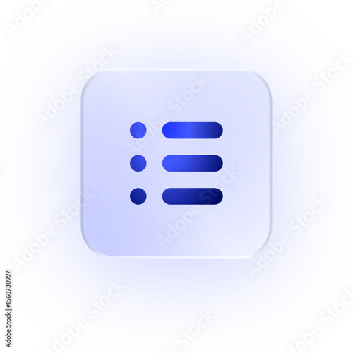 Glassmorphism Icon Bullet List Icon List Icon Soft Shadow Glassmorphic Text List Icon Bullet Points Checklist Icon Unordered List Document List Note List Writing Icon