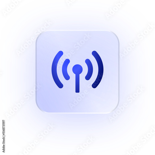 Glassmorphism Icon Wireless Signal Icon Signal Icon Soft Shadow Glassmorphic Wifi Icon Internet Icon Network Icon Radio Waves Icon Connection Icon Online Signal Mobile Signal