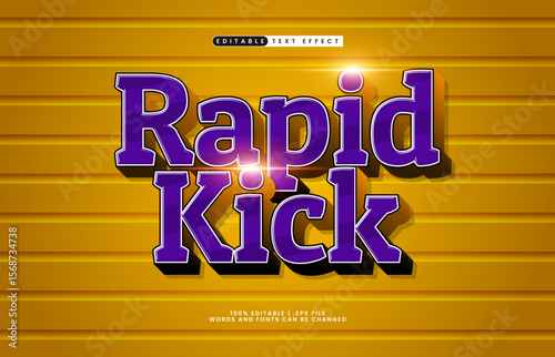 rapid kick editable text effect with a team and sport text effect
