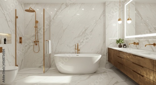Modern elegant bathroom interior design