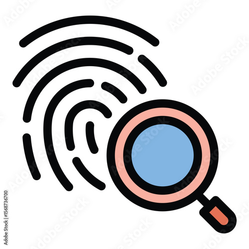 Crime scene icon flat line style illustration representing forensic investigation and law enforcement activity, suitable for crime documentaries, legal content, and safety or security-related projects