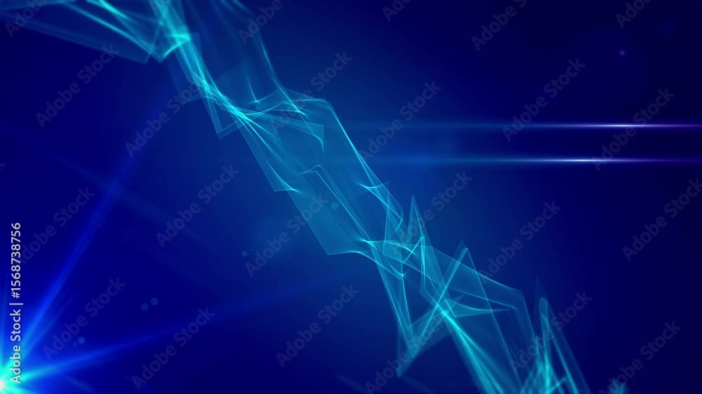 Bundles of abstract optical fiber lines. Bright light signals quickly transmit data for high speed internet connection. Technology and internet concept. 3d render
