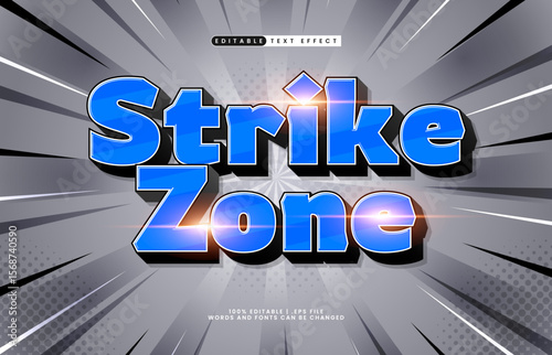 strike zone editable text effect with a team and sport text effect