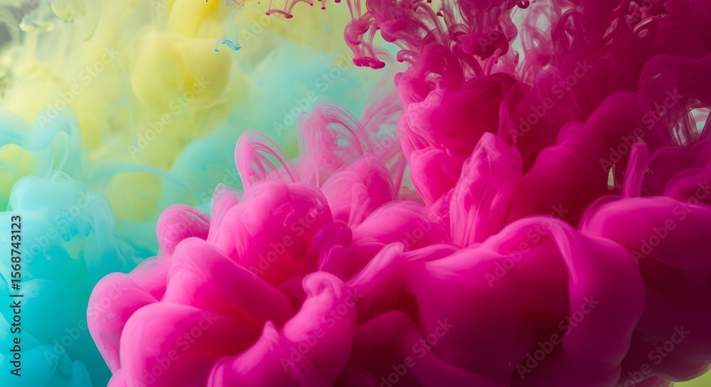 Fototapeta premium Vibrant Abstract Swirls of Color in Water Colorful Ink Diffusion