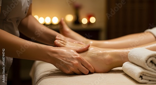 Wallpaper Mural close up of a foot massage, foot spa Torontodigital.ca