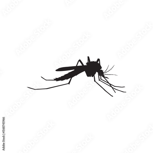 Mosquito silhouette vector flat illustration design.
