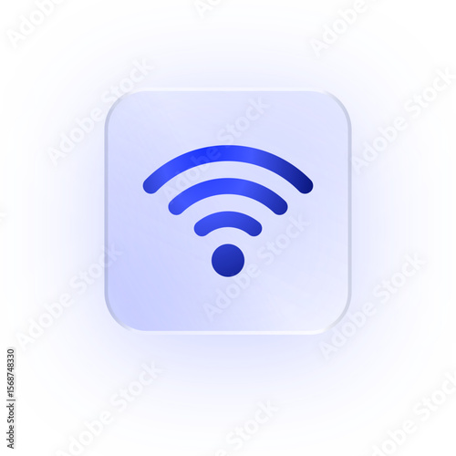 Glassmorphism Icon Wi Fi Icon Wireless Icon Soft Shadow Glassmorphic Signal Icon Internet Icon Network Icon Connection Icon Wireless Signal Wifi Signal Connectivity Icon
