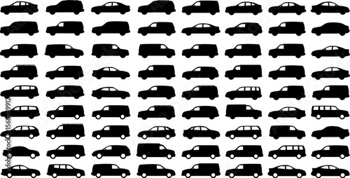 Black car silhouettes seamless pattern vector background transportation vehicle automotive design concept