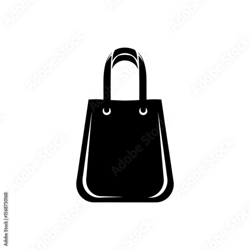 Illustration of a reusable shopping tote with handles and two eyelets for reinforcement
