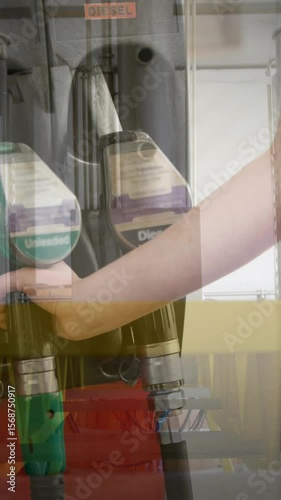 Animation of gas station over buildings