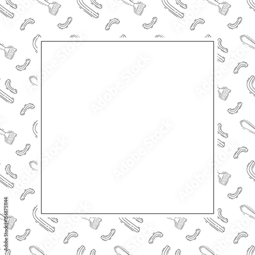 construction frame. doodle construction tool square frame. hand drawn construction frame background. construction tool background