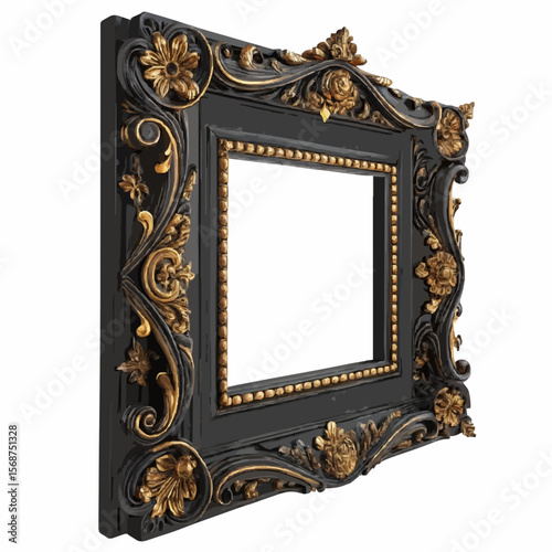 gold picture frame, antique gold frame, vintage gold frame