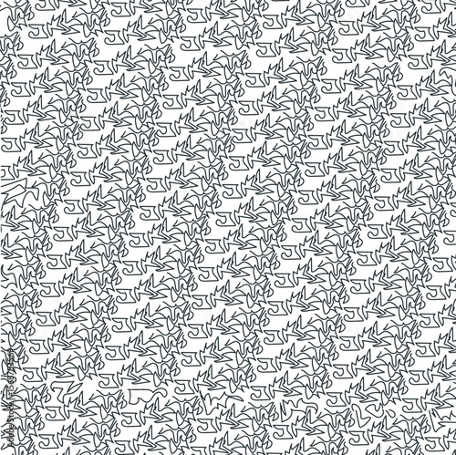 Winding, broken lines create a general mass or texture.