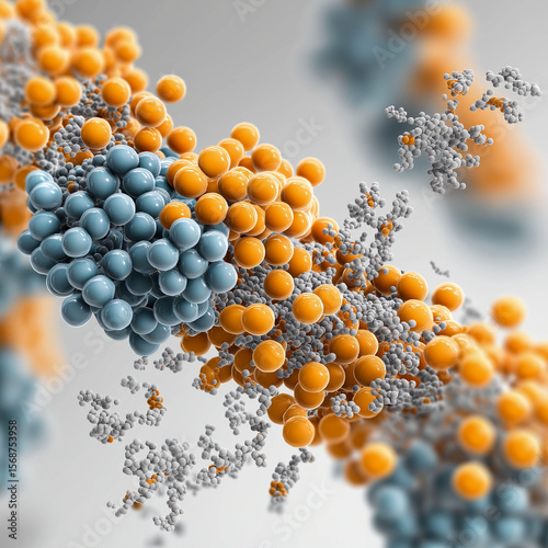 Leptin. Leptin molecules interacting with cell receptors in scientific imagery.
