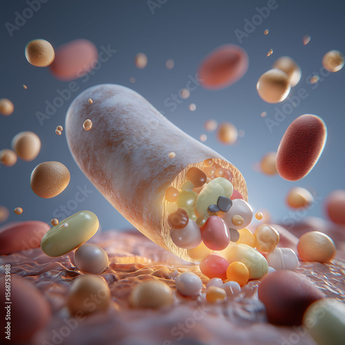 Resistant starch. Medical visualization illustrating insulin response dynamics in the body.