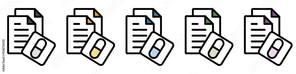 Fototapeta premium イラストアイコンセット：医療ファイル