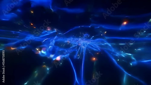 Abstract Blue Energy Waves Background Power and Futuristic Concept